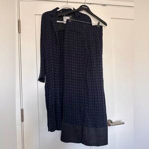 MNG Premium Black and Navy Houndstooth Women's Pants and Jackets